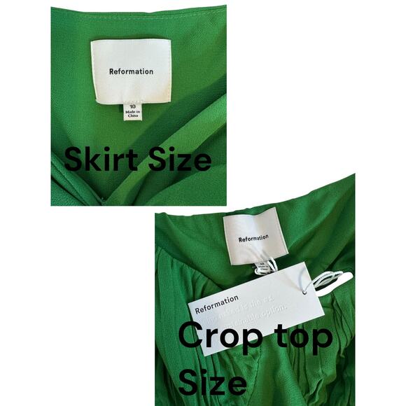 New NWT Reformation Alana Two Piece Kelly Green Maxi Dress Size 10 - Picture 15 of 16